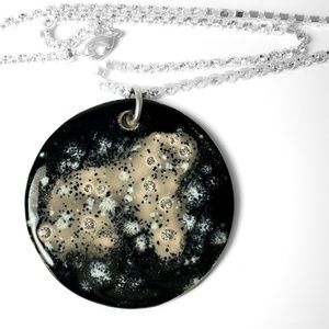 Leo Constellation Necklace Ceramic and Rhinestones